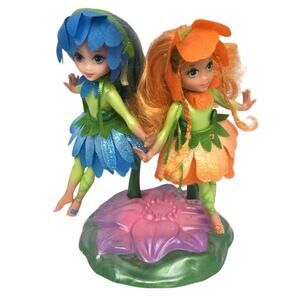 Barbie Fairytopia 2004 VTG Flower Petal Pixies Fairy Dolls Quilla and Omma